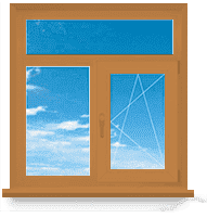 Двухстворчатое окно с фрамугой