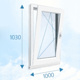 Пластиковое окно 1000x1030мм