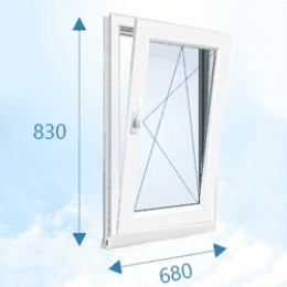Одностворчатое пластиковое окно 680x830мм правое
