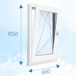 Одностворчатое пластиковое окно 660x1050мм левое
